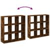 Room Divider Bookshelf Smoked Oak 102x29x103.5 cm
