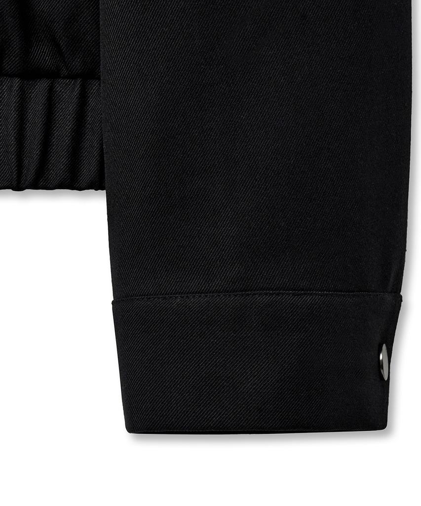 Noirer Oversized Wool Harrington Jacket (Black)
