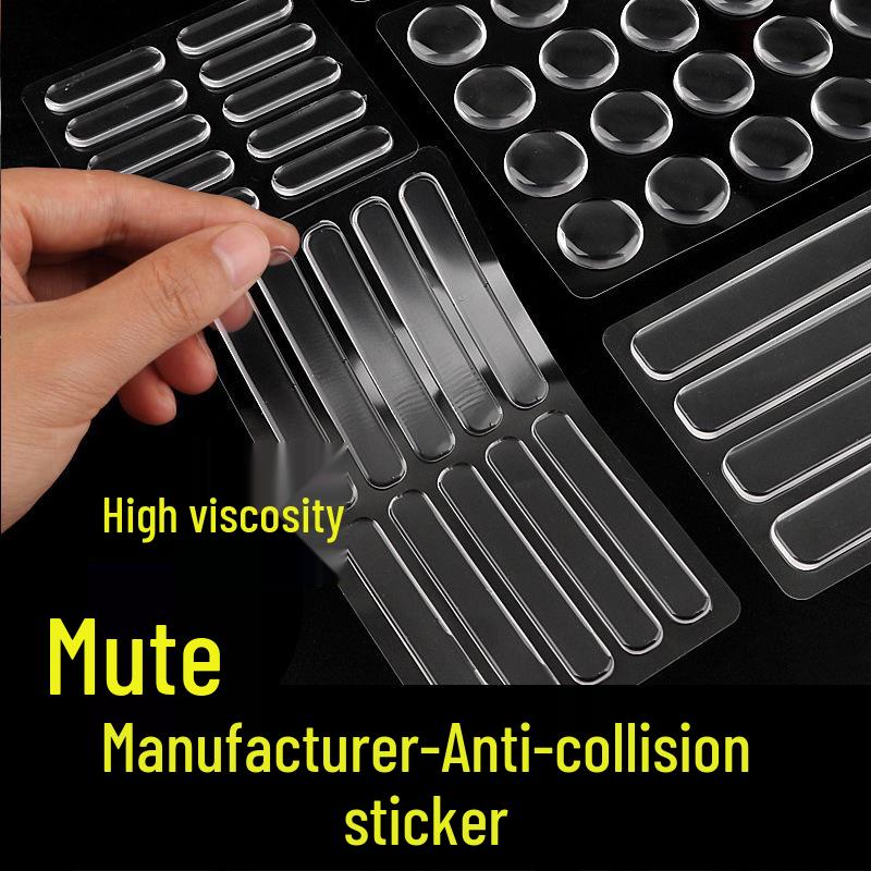 Reusable Transparent Silicone Anti-Collision Strip & Non-Slip Pad for Cabinets, Drawers, Glass, and Walls