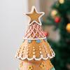 Mini Gingerbread Christmas Tree Ornament Miniature Xmas Tree Resin Statue Figurine Home Office Holiday Party Tabletop Decoration