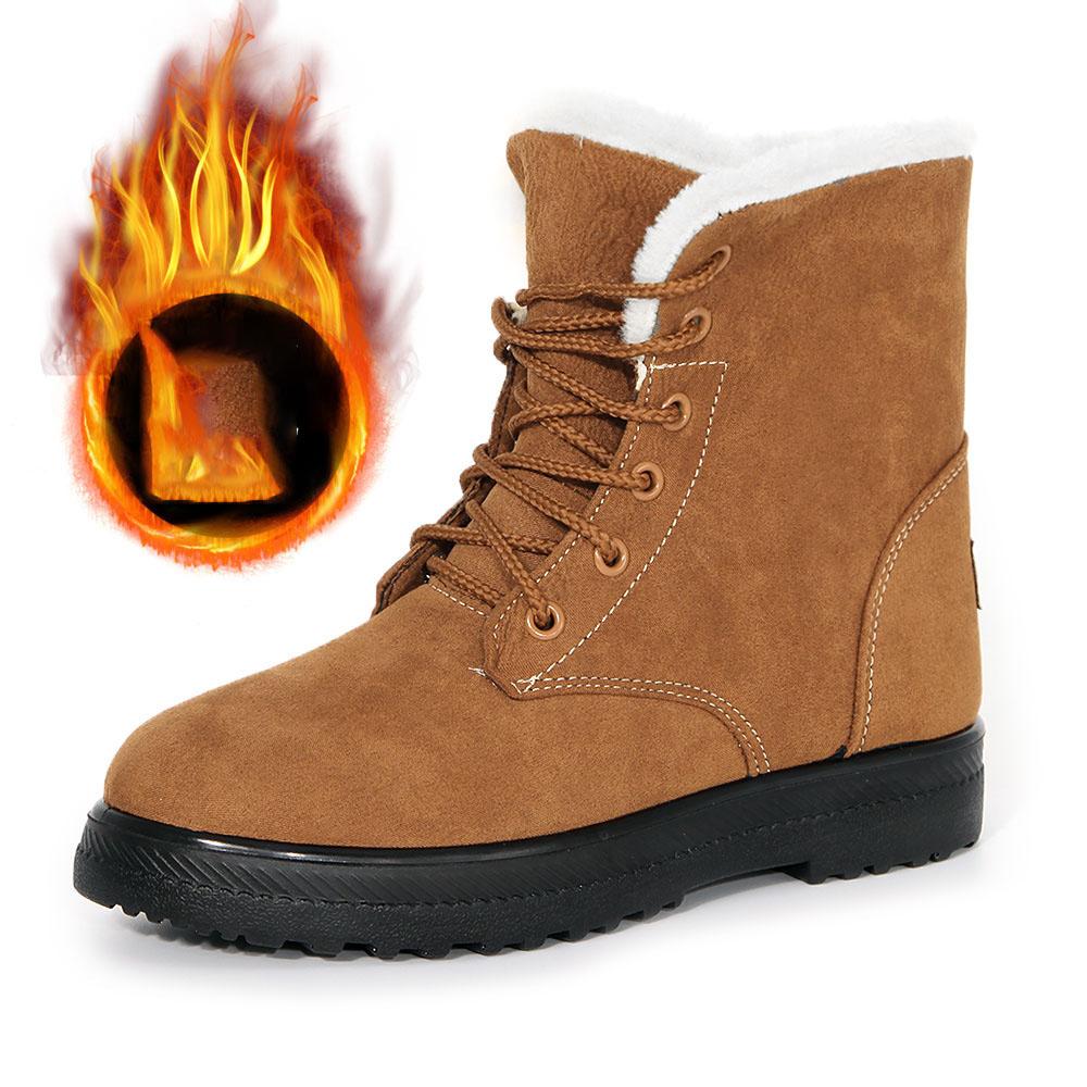 Women's Winter Boots Low Heels Women Boots With Fur Warm Winter Shoes Women Snow Boots Ankle Botas Mujer Winter Footwear Female