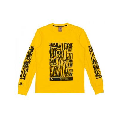 Sudadera con Estampado ACG para Deportes al Aire Libre, Cuello Redondo, para Hombre, Tops, Amarillo BQ7205-728