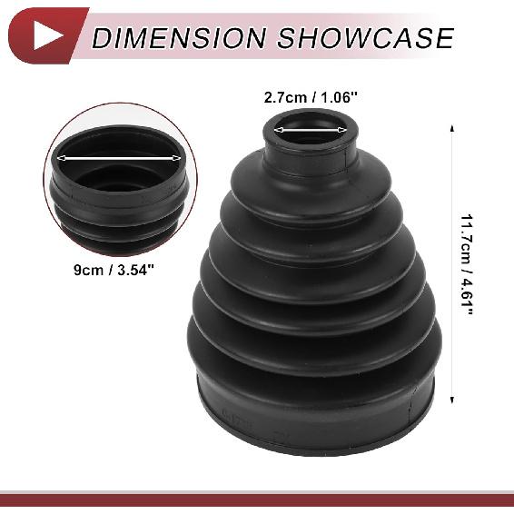 1 Set CV Joint Boot Kit for Honda CR-V 2008-2011 2019 Outer Constant Velocity Joint Boot W/Clamps No.44018SJM020 Black Rubber