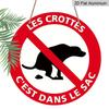 2D Flat 1pc, French-Inspired Round Aluminum Metal Sign - No Dog Poop, 8x8 In, Wall-Mountable & Versatile Outdoor Decor for Home, Garden, Bar, Garage