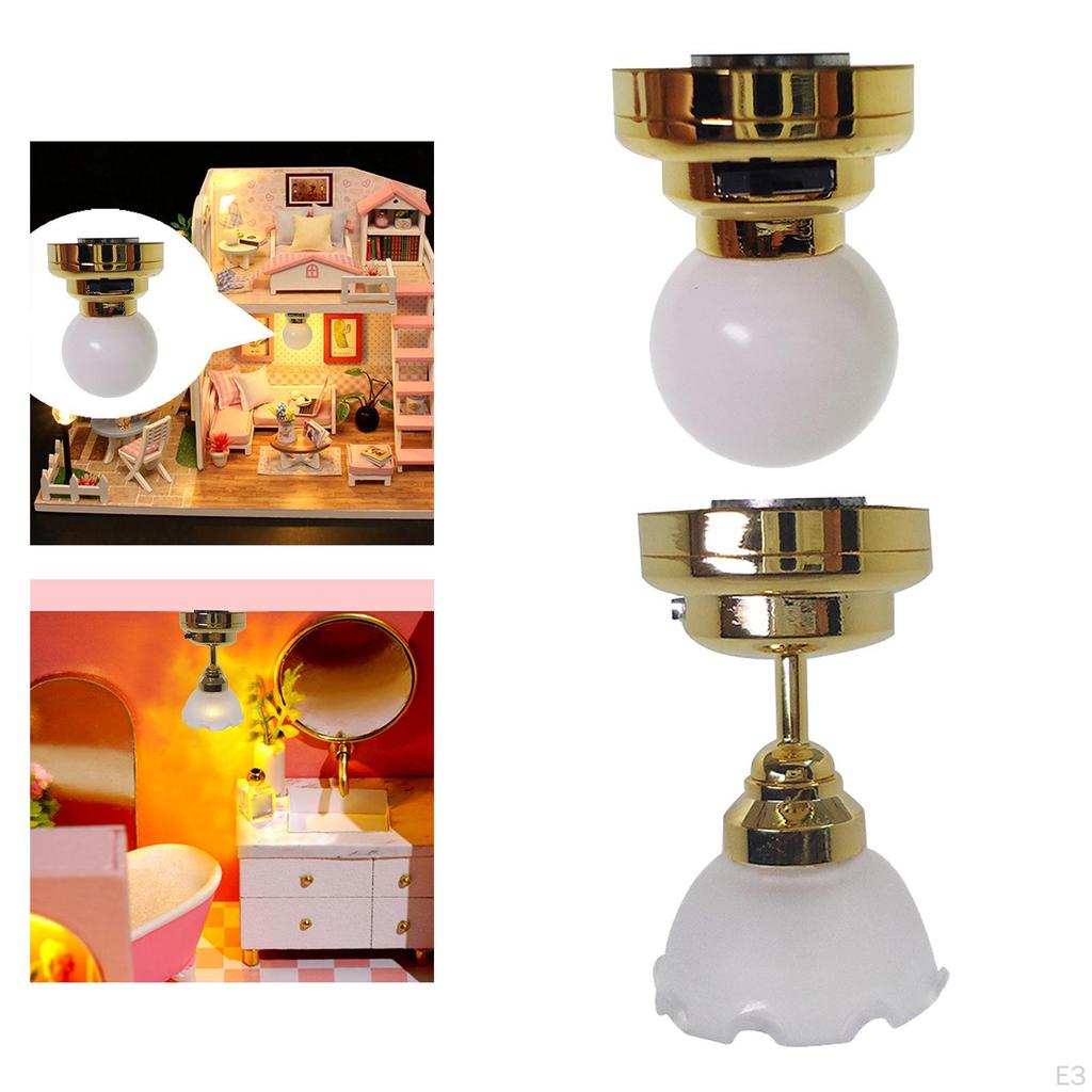1:12 Dollhouse Ceiling LED Lamp Furniture Mini Ligh Simulation for Photo Props