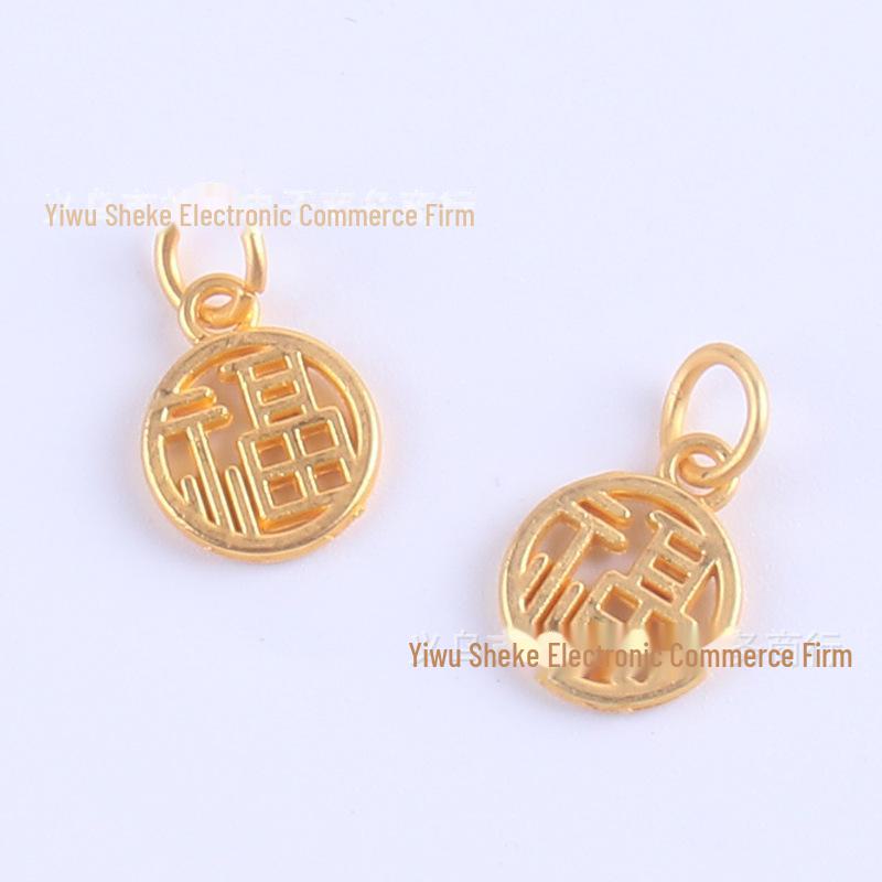Sand Gold Electroplated Alloy Bracelet Pendant with Nafu Braid