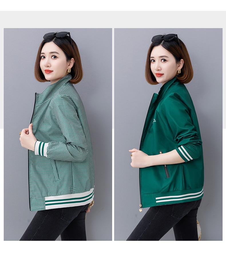 Women's Spring & Autumn 2025 Stylish Stand Collar Double-Sided Cardigan Coat for Middle-Aged Mothers