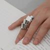 Punk Anime Cosplay Metal Armor Ring Rock Punk Style Movable Joint Armor Knuckle Rings Unisex Fashion Jewelry Prop Accessories