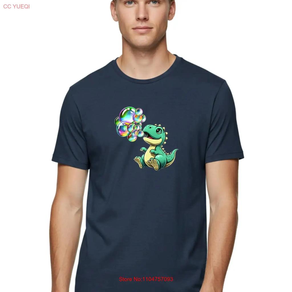 Dino Bubbles Unisexs T Shirt 100 Cotton Casual Summer Wear Vintage Homme Stretched Comfortable Breathable Streetwear
