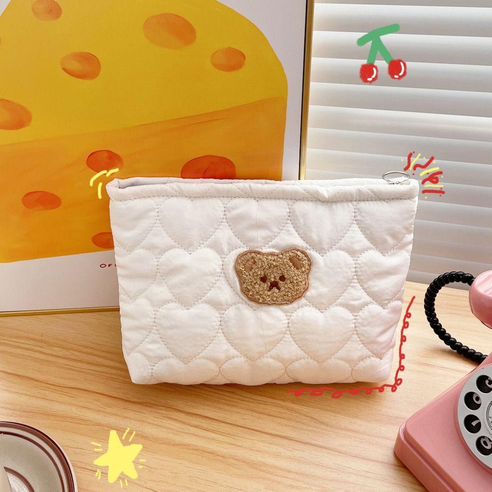 

Медведь Lingge макияж губная помада сумка на молнии мультфильм косметичка Kawaii милая дорожная сумка для стирки дорожная