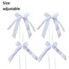 10PCS New Polyester Lace Lace Bow Double Layered White Wedding Bouquet Handmade Flower Ribbon Bows DIY Accessories