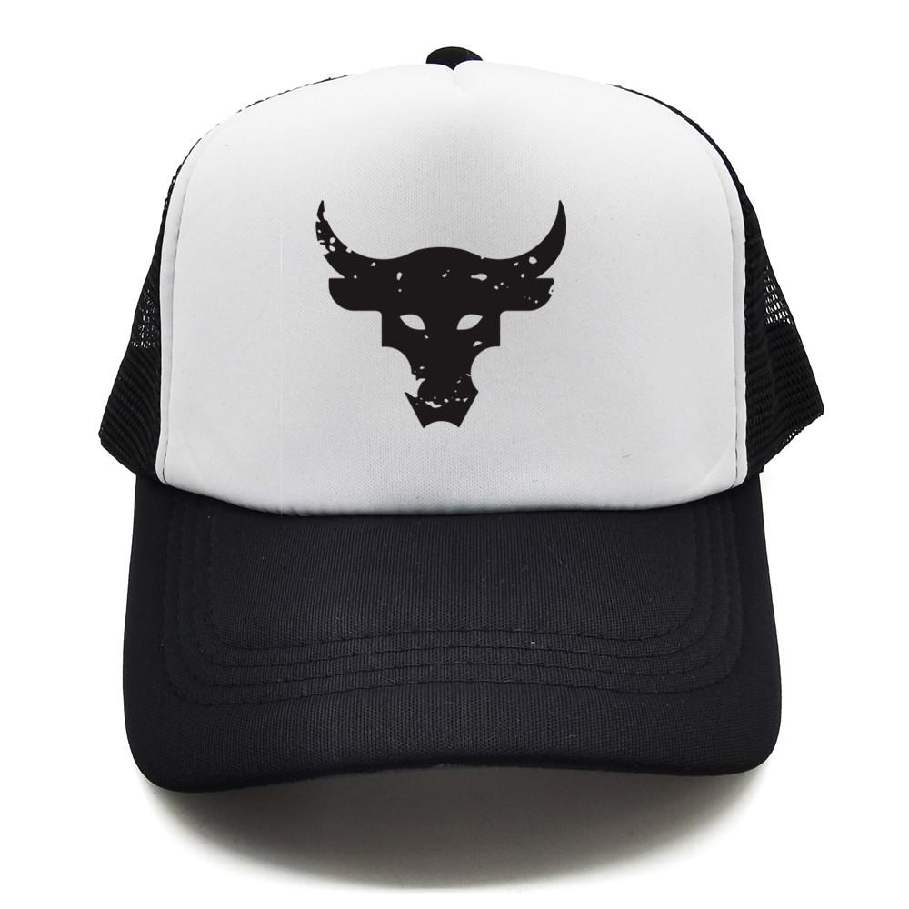 Dwayne Johnson Brahma Bull Tattoo Trucker Cap Unisex Baseball Caps Cool Summer Mesh Net Dwayne Johnson Hat Snapback Hats MZ