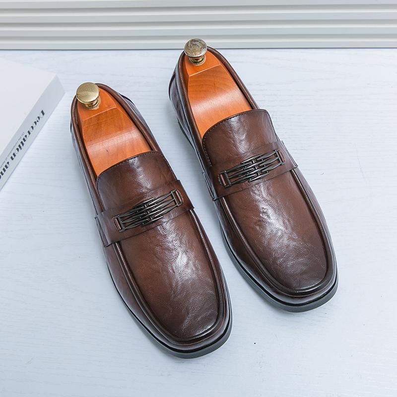 Men s Large Size Slip-On Leather Loafers - Formal & Casual 43