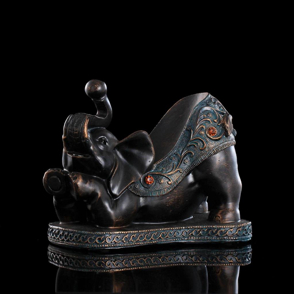 Chic Elephant Figurine Drink Holder Glass Cup Shelf Decorative Bottle Rack for Bedroom