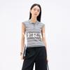 Top de Punto Rayado Elegante Sencillo con Cuello Polo para Mujer YERAD