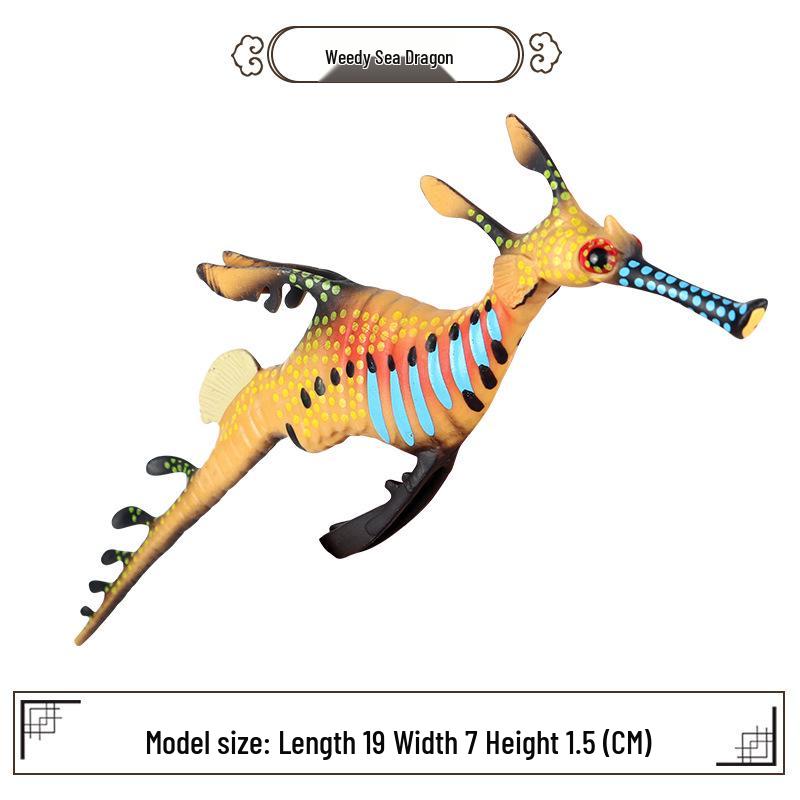 Realistic Heart-Shaped Ocean Life Toy: Sea Dragon, Seahorse, Algae Dragon Underwater Animal Model Plastic Ornament