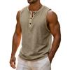 Men Color Block Sleeveless Muscle Workout Gym  Shirts Casual Button Down Slim Fit Tee