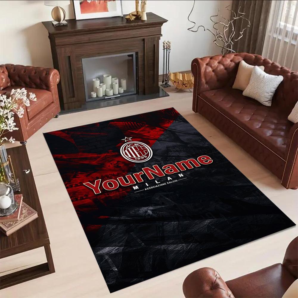 Ac Milan Customized Name Floor Rug Office Rug Perfect for Kitchen Balcony Decorate room Game Room Anti-slip Rug Office home decor Wedding Party Gift