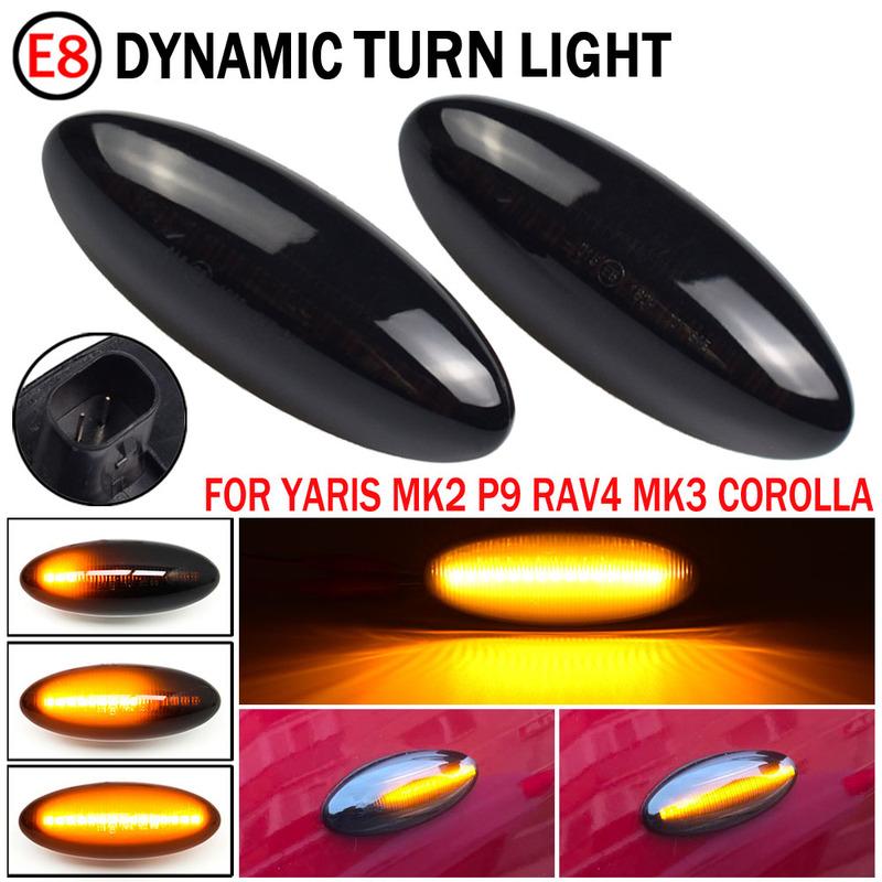 2 Stück Für Toyota Yaris COROLLA Auris Mk1 E15 RAV4 Mk3 Dynamische LED Blinker Seitenmarkierungsleuchten Sequentielle Blinker