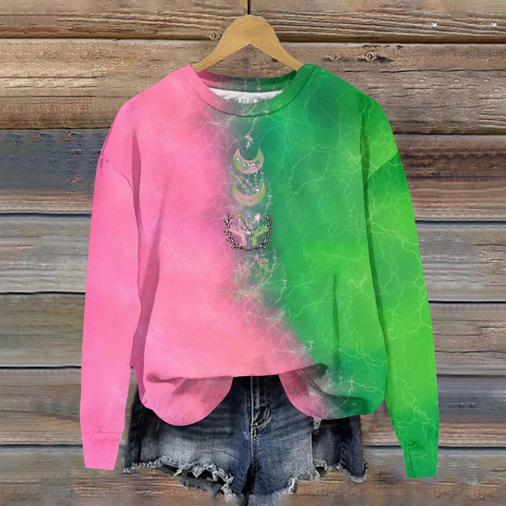 Women's Loose Comfortable Casual Fashionable Character Printing Round Neck Long Sleeved Sweatshirt