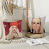 Kpop Style S-Somi Cushion Cover Breathable Linen Pillowcase Summer Odorless Eco-Friendly Invisible Zipper Washable