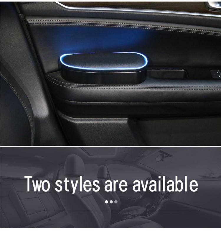 Universal Car Door Storage Box with Light: Left Elbow Rest and Armrest Pad