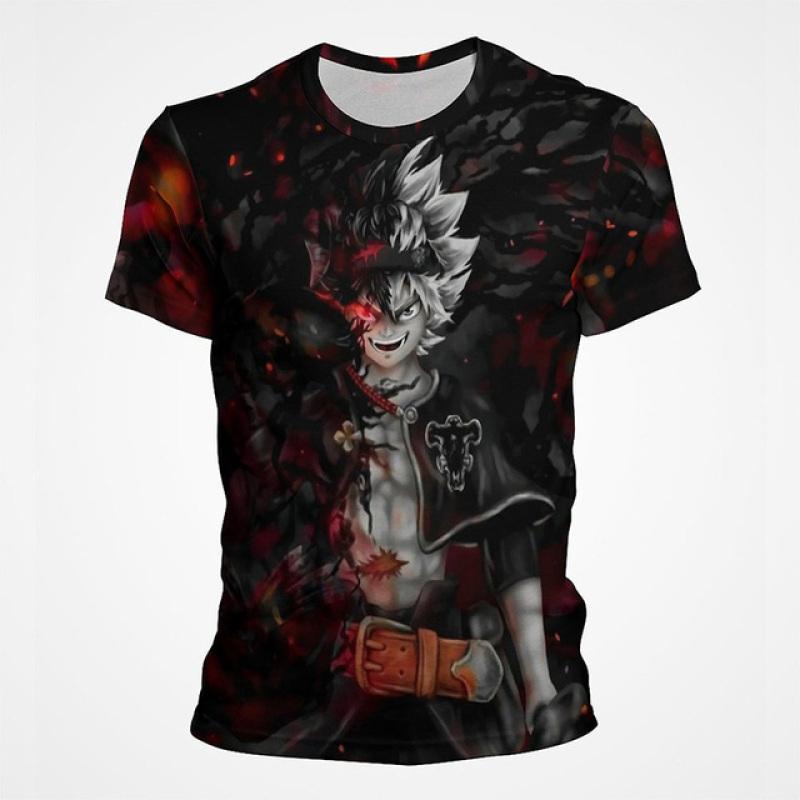 Black Clover Anime 3D Printed Unisex T Shirt Short Sleeve T Shirt For Men Cartoon Graphic Top Tees Otaku Summer Clothing