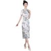 High-end silk cheongsam summer women's 1011 new daily retro improved new Chinese style mulberry silk dress