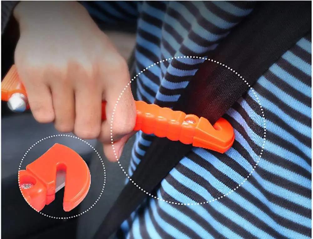 ISGTDRM Safety Hammer Camping Driving Car Seat Belt Cutter 2-in-1 Emergency Break Window Glass Punch Survival Life Rescue Tools