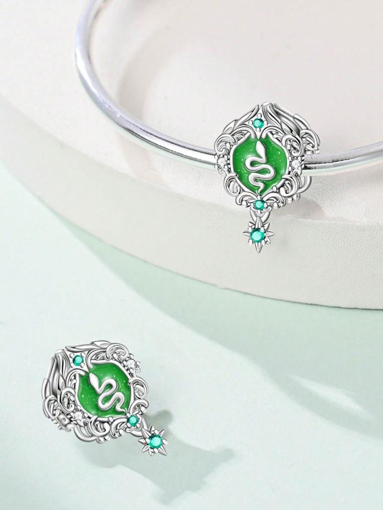 Pingente de Contas de Andorinha de Costas Verdes Banhado a Cobre Compatível com Pingentes Pulseira Original de Cobre Para Fazer Joias Pingente DIY