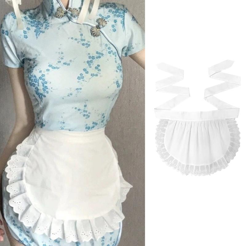 Grembiule con vita arricciata per donna Grembiule a metà Grembiule da cameriera Costume Grembiule da vita per cucina Grembiule con vita arricciata Costume Cosplay da cameriera