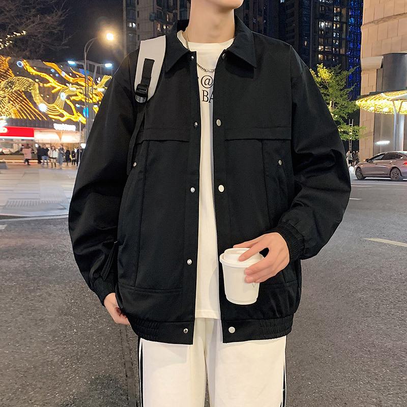 

Многокарманная куртка с лацканами, большой размер, свободное повседневное мужское тонкое пальто 8XL чёрный