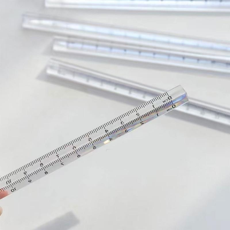 2Pcs Clear Triangular Scale Ruler 15cm 20cm Plastic Drawing Ruler Geometry Tool for Measuring Engineering Drawing