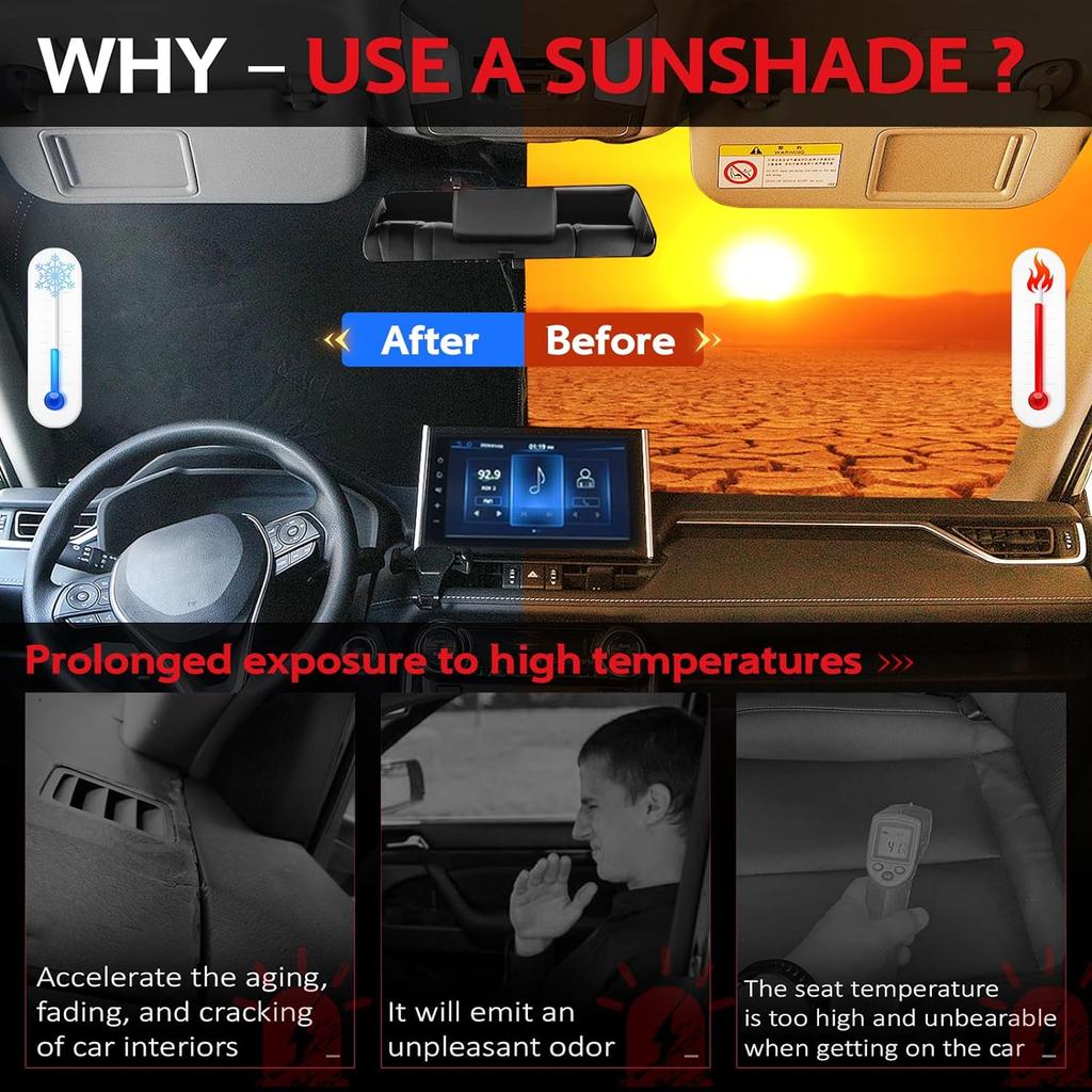 Windshield Sun Shade for 2013-2019 Ford Escape SUV Foldable Sunshade Front Window Custom Fit Car Accessories