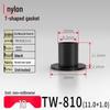 T-Shaped Nylon & Plastic Insulation Gasket, Screw Shaft Sleeve, M2-M35, Round Concave-Convex Design