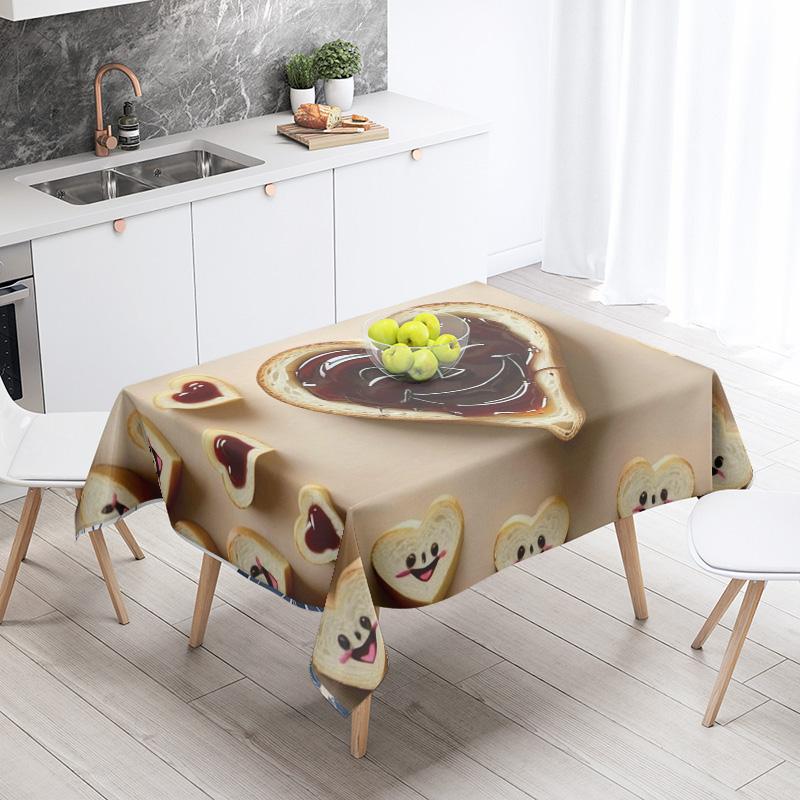 Soyut Sanat Yemek İllüstrasyonu Masa Örtüsü Yağ Geçirmez Masa Örtüsü Su Geçirmez Piknik Kumaşı Nordic Ev Dekorasyonu