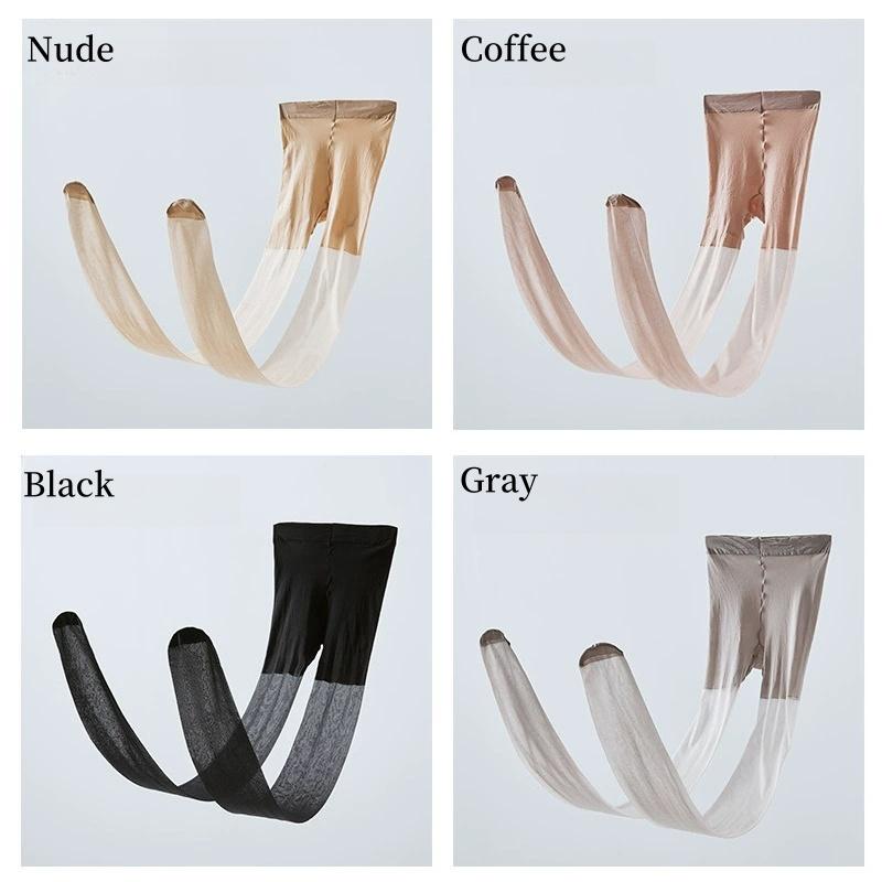 1 Paire Bas Extra Larges Été Toucher Soyeux Respirant Usage Quotidien Extensibles Collants Dames Sexy Uni Collants Invisibles