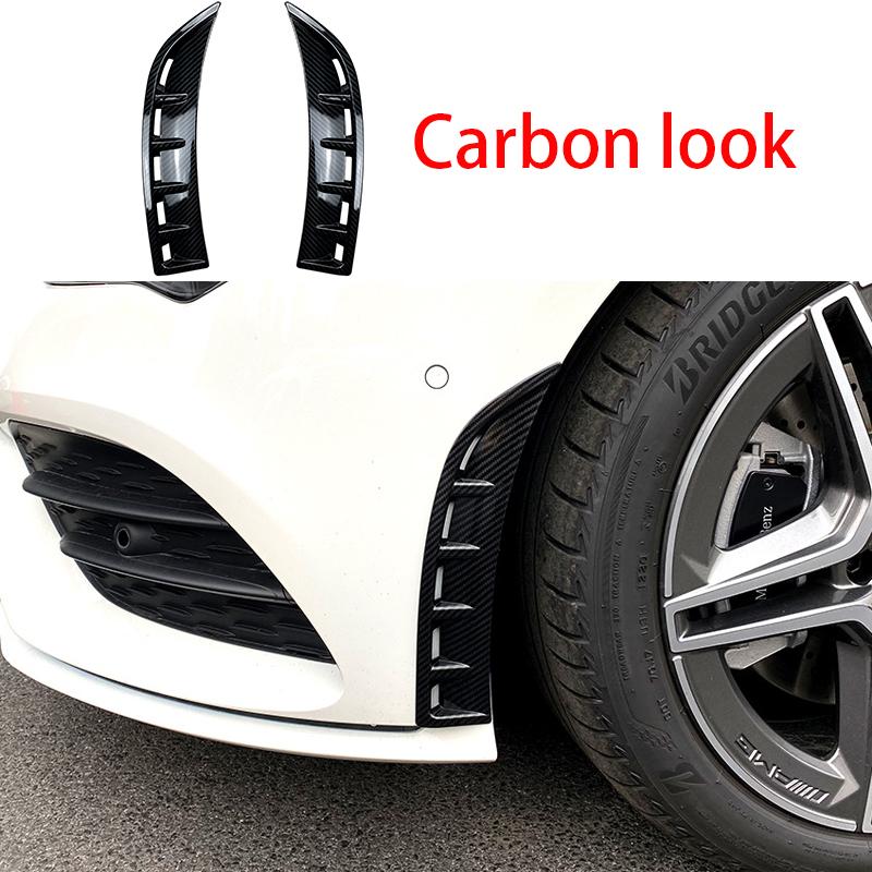 Front Bumper Wind Knife Blade For Mercedes C118 X118 AMG CLA35 CLA250 CLA220 CLA200 CLA180 2019-2022 Canbon Look Trim Spoiler