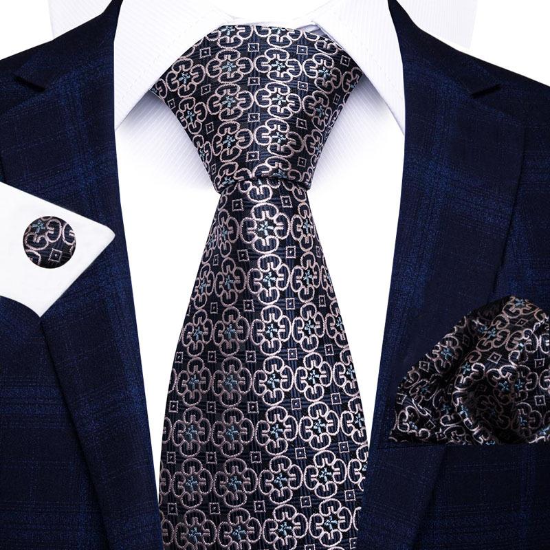 2025 Men'S Business Black Gift Box Striped Plain Tie Pocket Towel Tie Gift Set