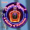 Crown Royal Neon Sign Aluminum Metal Wall Art HD Print Waterproof Dustproof Home Bar Decor