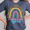 Cardiology Nurse Shirt, Leopard Rainbow Heart Nurse Tee, Cardiac RN Gift, ICU Nurse Shirt, Heart Specialist Gift, New Graduate Nurse Shirt