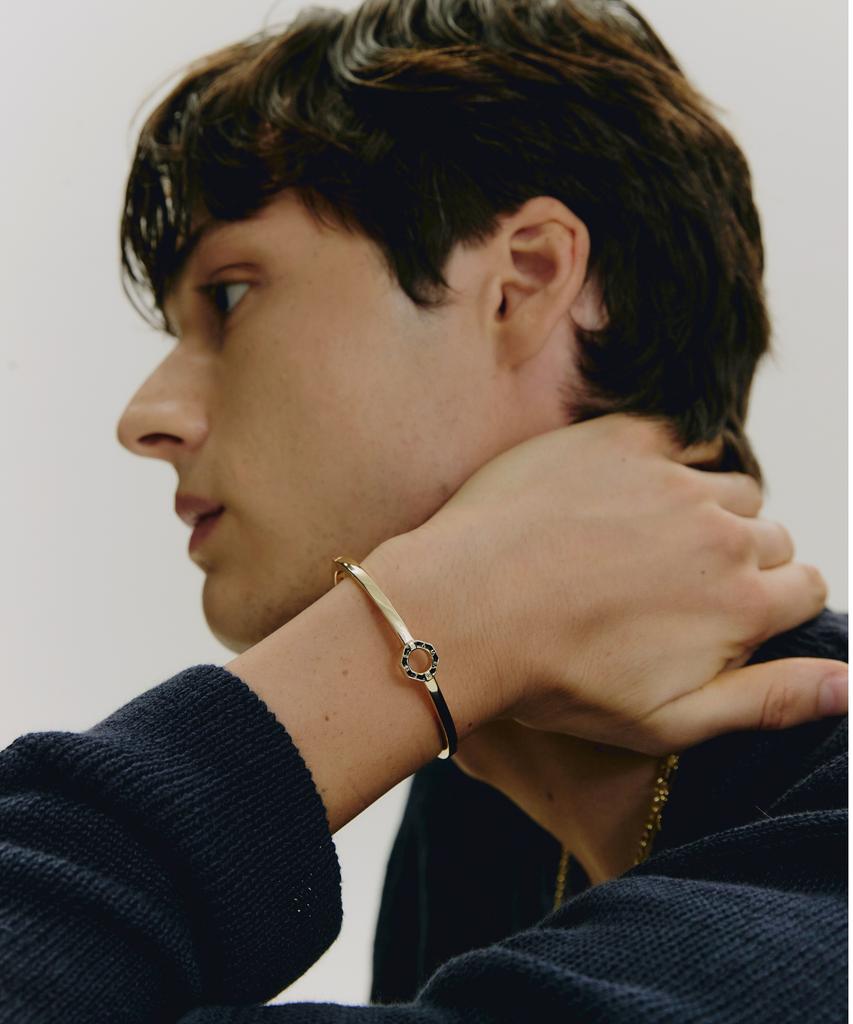 Gaman Unisex Gold Clock Tempus Bangle Bracelet