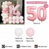 107pc/set Pink Cozy and Cute Style Digital Aluminum Film Balloon 1-9 Suitable for Birthday  Party Anniversary Graduation Season