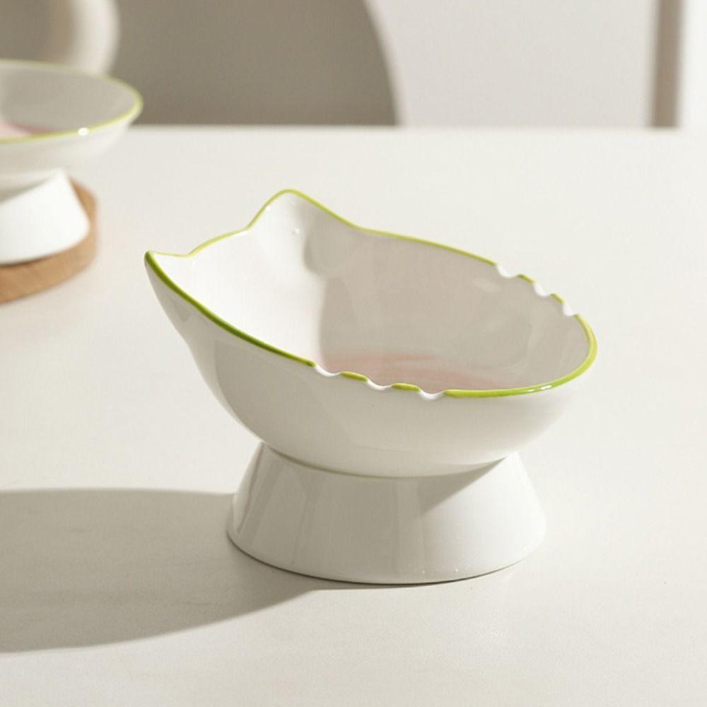 

Ceramic Cat Bowl Creative Dog Food Feeding Basin Food Dispenser Cats Drinking Feeder Kitten Puppy Round