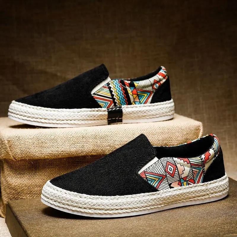 Fashion Casual Shoes for Men Green Work Breathable Ethnic Style Man Shoe Common Elegant Vulcanize Hiking Luxury Sale Designer Sneakers
