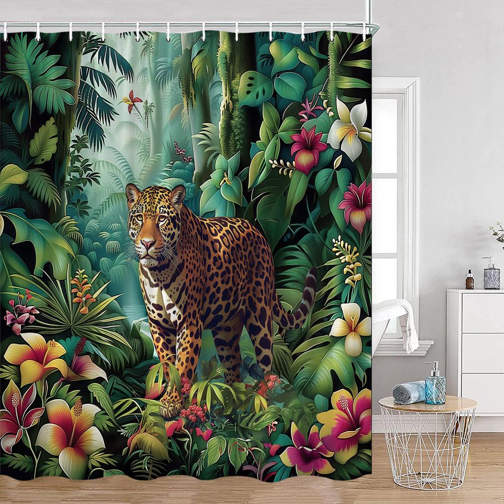 Wild Animals Shower Curtains Tigers Panthers Lions Wolves Bathroom Curtain Modern Polyester Fabric Home Decorations For Bath