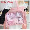 Anime Girl Student Shoulder Bag With Transparent Material For Casual Outings
