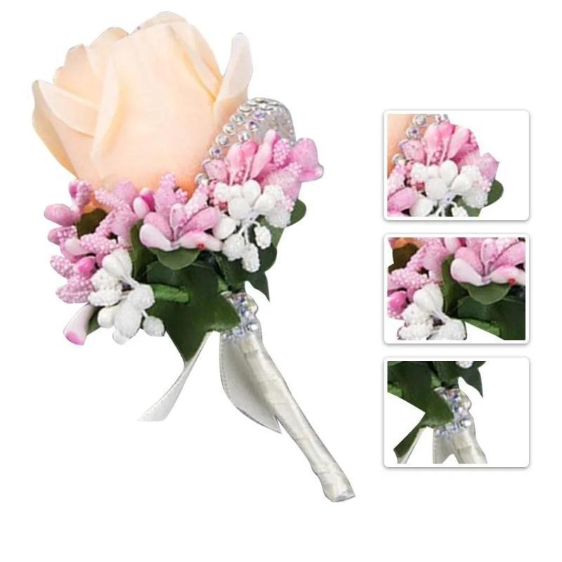 Knot Wedding Corsage Simulation Silk Rose Brooch Wedding Dress Flower Accessories Forest Berry Simulation Single Rose Corsage