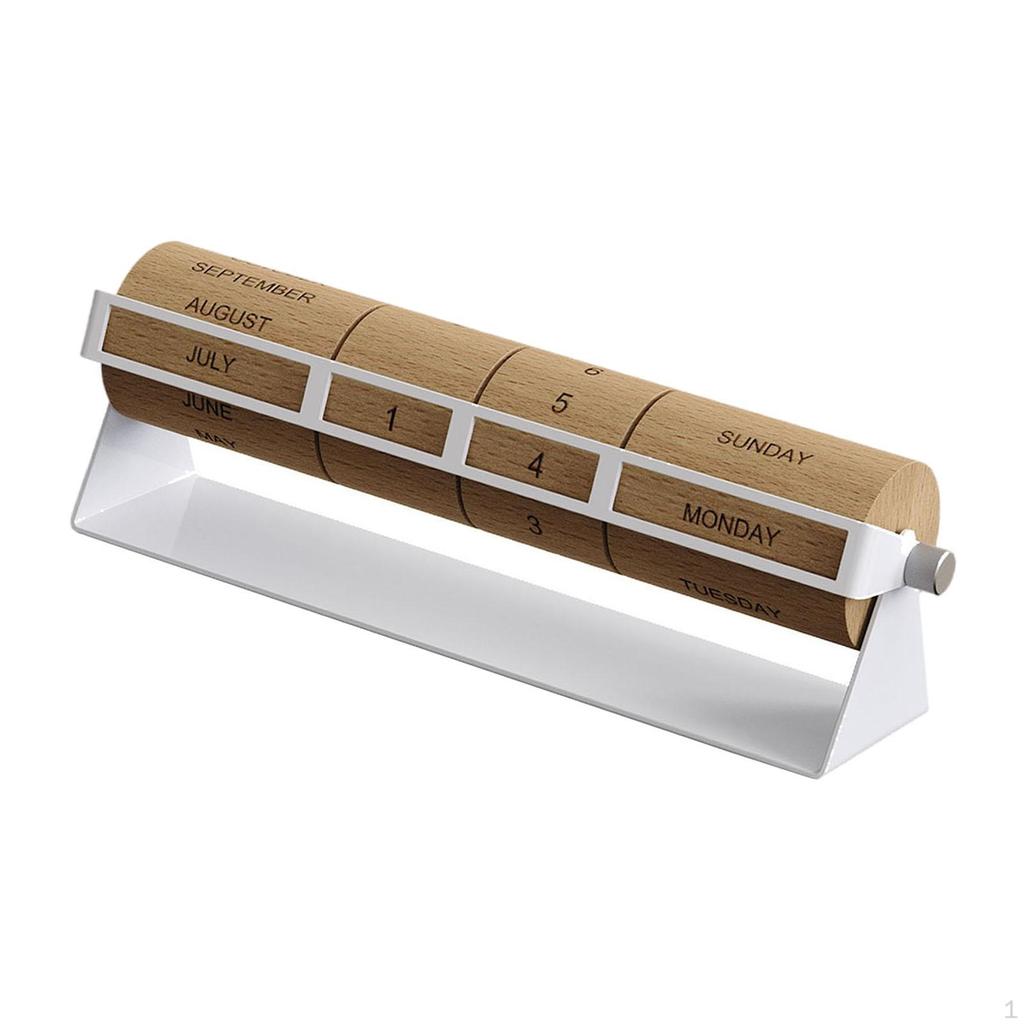 Kalender Wiederverwendbare Tisch-Datumsanzeige Holz- und Metallornament Geeignet für