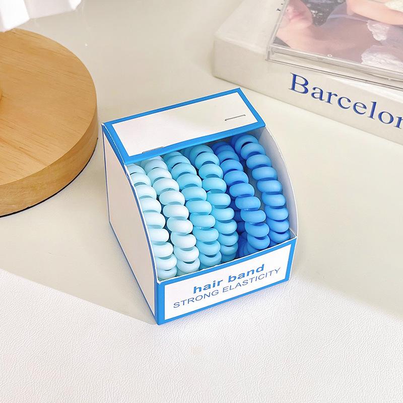 6-Pack Frosted Elastic Hair Rings - Durable, Simple Ponytail Bands for Women
